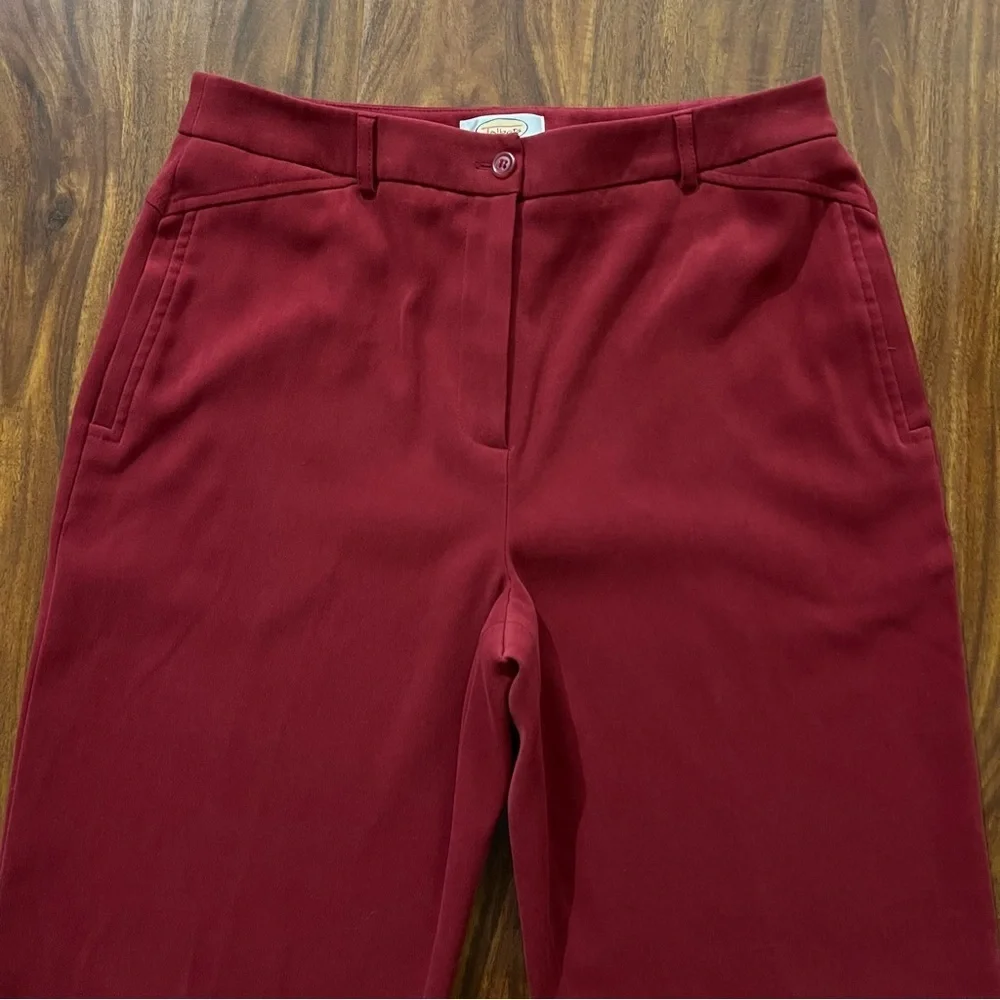 Talbots Petites Stretch Burgundy Faux Suede Straight Leg Pants size 10!